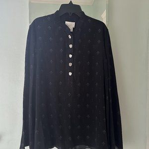 100% Silk Wide Sleeve Size S Blouse by Camilla